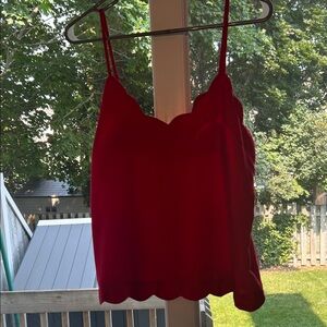 Elegant Red Scalloped Camisole